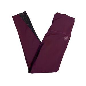 Laundry Shelli Segal Active Leggings High Waist Purple Leopard Print Size Small